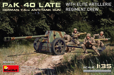 German 7.5CM Anti-Tank Gun PaK 40 Late w/ELITE Elite Artillerie Regiment Crew - 1