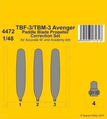 TBF-3/TBM-3 Avenger Paddle Blade Propeller Correction Set