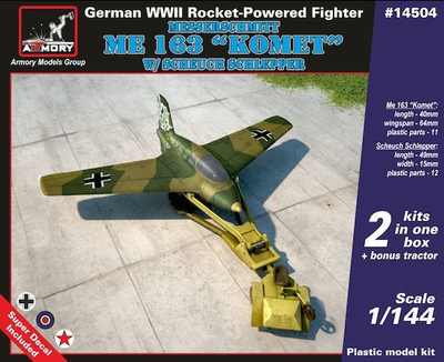ME 163 "Komet" w/Scheuch Schlepper, German WWII Rocket -Powerd Fighter