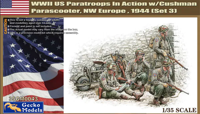 WWII US Paratroops in Action w/Cushman Parascooter NW Europe, 1944 (Set 3)