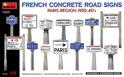French Concrete Road Signs, Paris 1930-40's