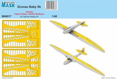 Grunau Baby IIB Mask Canopy, Fabric Flying / Control Surfaces 1/48