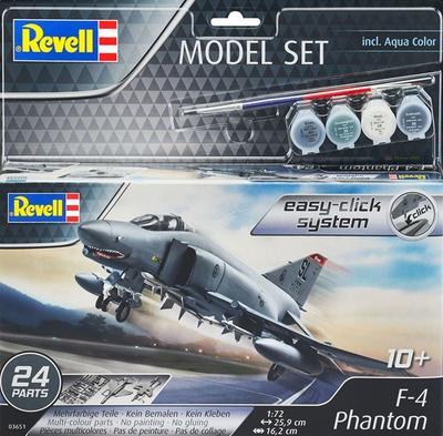 F-4E Phantom II (1:72) - Easy Click - set stavebnice se štětci,lepidlem a barvami