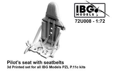 PZL P11c pilot's seat with seatbelts