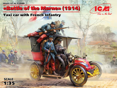 "Battle of the Marne" (1914) Taxi car with French Infantry
