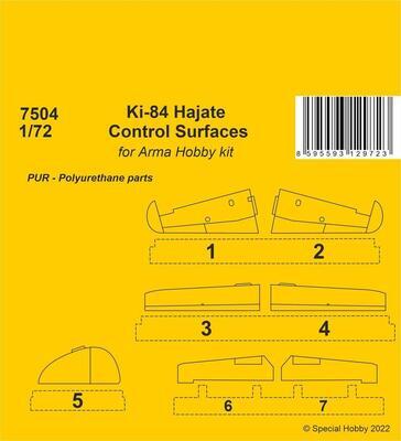 Ki-84 Hayate Control Surfaces 1/72 / for Arma Hobby kits, resin