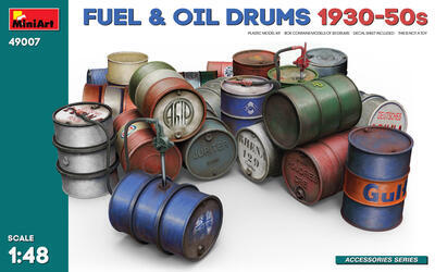 Fuel & Oil Drums 1930-50s (20 pcs w/decals)