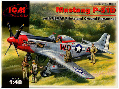 Mustang P-51D with USAAF Pilots and ground Personnel