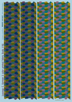 Lozenge C. German 5 color printed fabric