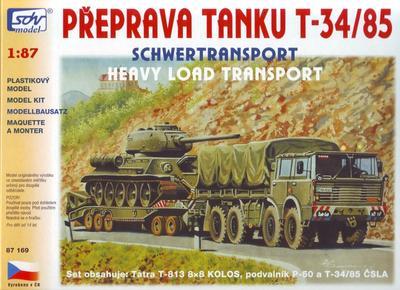 Přeprava tanku T-34/85, Tatra 813 8x8, podvalník P-50 a T34-/85 ČSLA