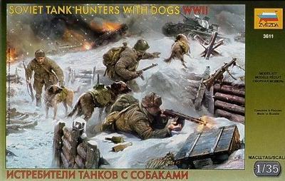 Soviet Tank Hunters With Dog WWII 