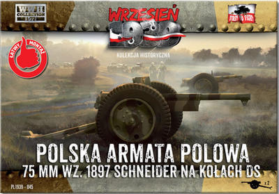 Polska Armata Polowa 75mm wz.1897 Schneider na kolach DS