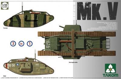 WWI British Battle Tank Mark V 3in1