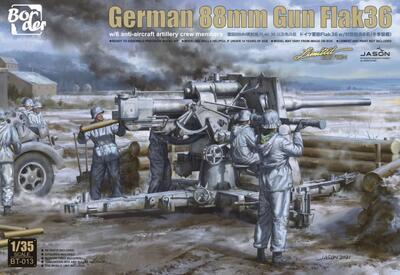 German 88mm Flak 36 w/crew, plechová krabice.