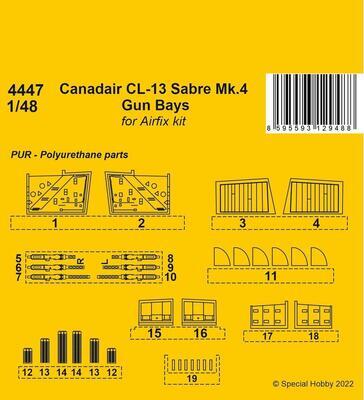 Canadair CL-13 Sabre Mk.4 Gun Bays 1/48 / for Airfix kit, resin 