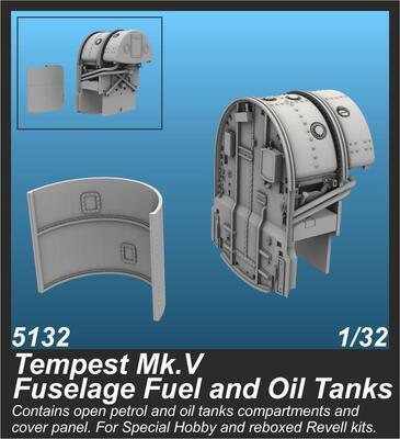 Tempest Mk.V Fuselage Fuel and Oil Tanks  , resin