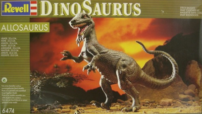 Allosaurus Dinosaurus, set s barvami, lepidlem a štětcem