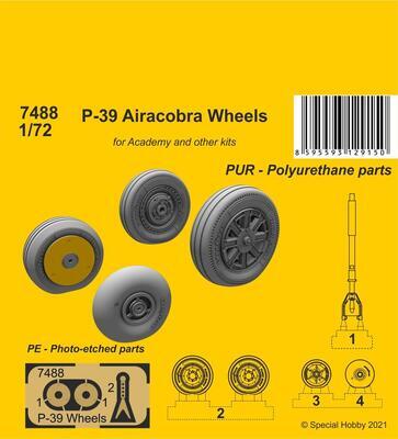 P-39 Airacobra Wheels and Front Leg , resin