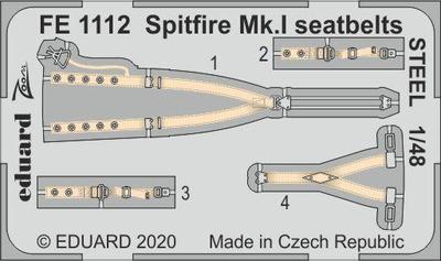 Spitfire Mk. I upínací pásy OCEL 1/48   lept