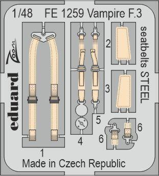 Vampire F.3 seatbelts STEEL 1/48