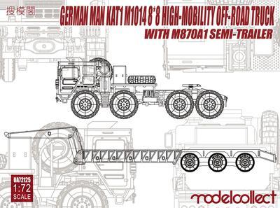 German MAN KAT1 M1014 8x8 High-Mobility Off Road truck with M870A1 Semi Trailer
