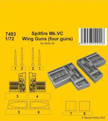 Spitfire Mk.VC Wing Guns (four guns) / for Airfix kit 1/72