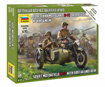 Soviet M-72 Sidecar Motorcycle w/Crew (1:72)

