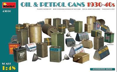 Oil & Petrol Cans 1930-40s (36 pcs w/decals)
