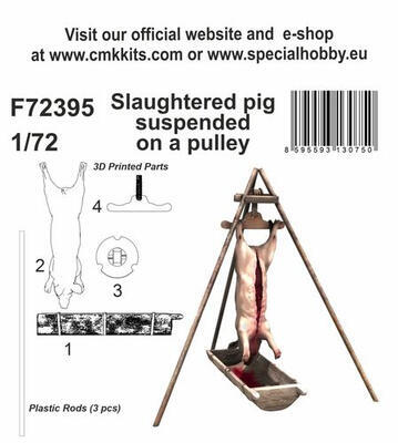 Slaughtered pig suspended on a
pulley 1/72