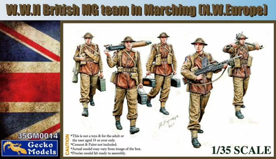 W.W. II British MG Team Marching