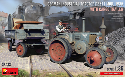 GERMAN INDUSTRIAL TRACTOR D8511 MOD. 1936 WITH CARGO TRAILER