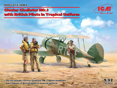 Gloster Gladiator Mk.I with British Pilots in Tropical Uniform