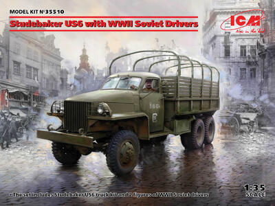 Studebaker US6 truck & 2 figures of WWII Soviet drivers. - 1