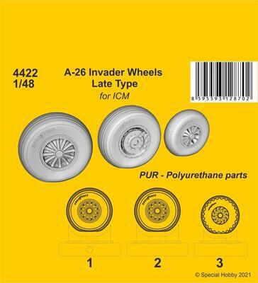 A-26 Invader Wheels Late Type / for ICM kit, resin