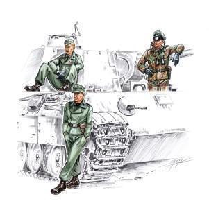 Waffen SS tankers WW II (3 fig.), resin 