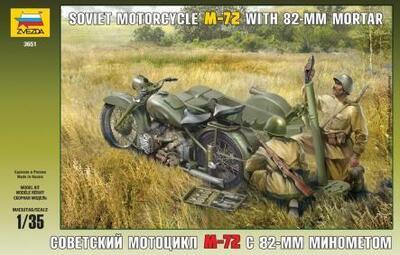 Soviet motorcycle M-72 with 82mm Mortar