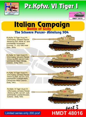 Pz. Kpfw. VI Tiger I - Italian Campaign - Battle of Sicily - Abteilung 504 - 1