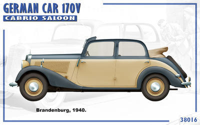 German Car 170 V Cabrio Saloon with 2 Figures - 2