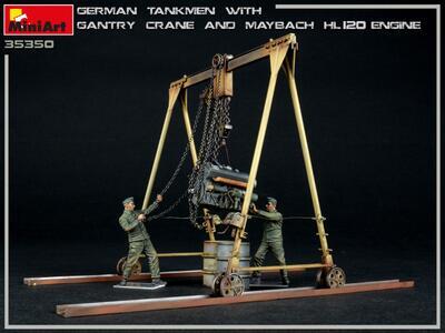 GERMAN TANKMEN WITH GANTRY CRANE & MAYBACH HL 120 ENGINE - 2
