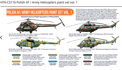 Polish AF / Army Helicopters paint set vol. 1, sada barev - 2