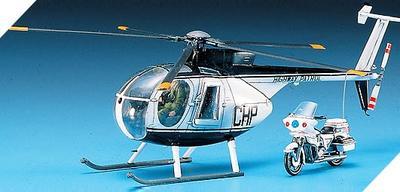 Police Helicopter Hughes 500D + motorcycle + figures - 2