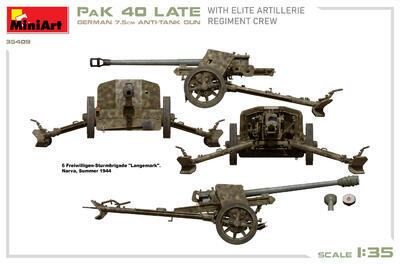 German 7.5CM Anti-Tank Gun PaK 40 Late w/ELITE Elite Artillerie Regiment Crew - 4