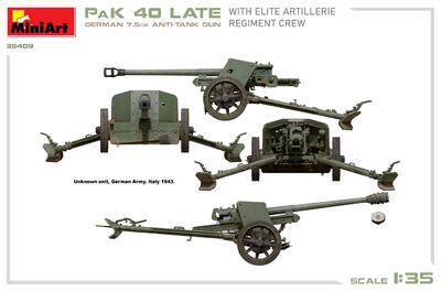 German 7.5CM Anti-Tank Gun PaK 40 Late w/ELITE Elite Artillerie Regiment Crew - 5