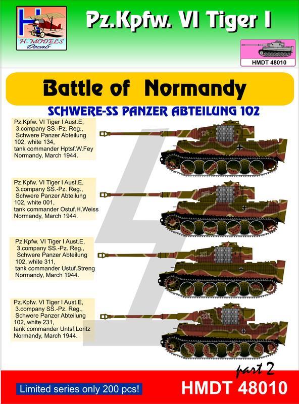 H-Models Decals 1/35 TIGER I BATTLE OF NORMANDY SCHWERE-SS PANZER ABTEILUNG 102
